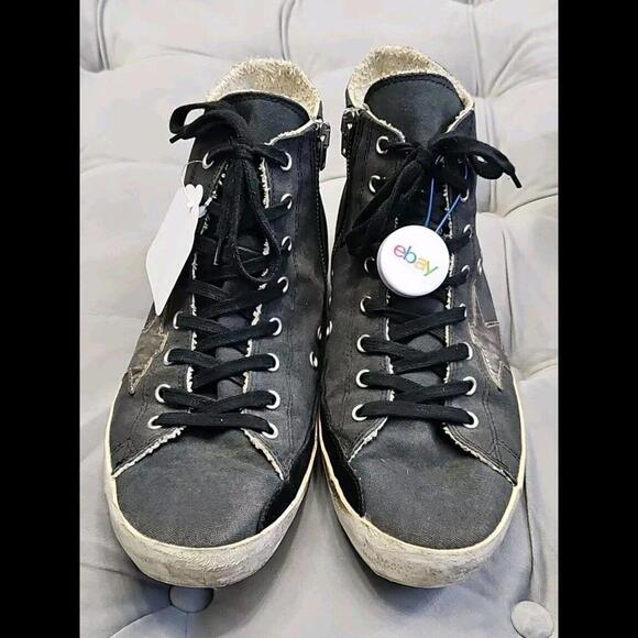 GOLDEN GOOSE GGDB FRANCY Rap Black Canvas Womens Athletic Sneakers Shoes 41 10 - Picture 2 of 14